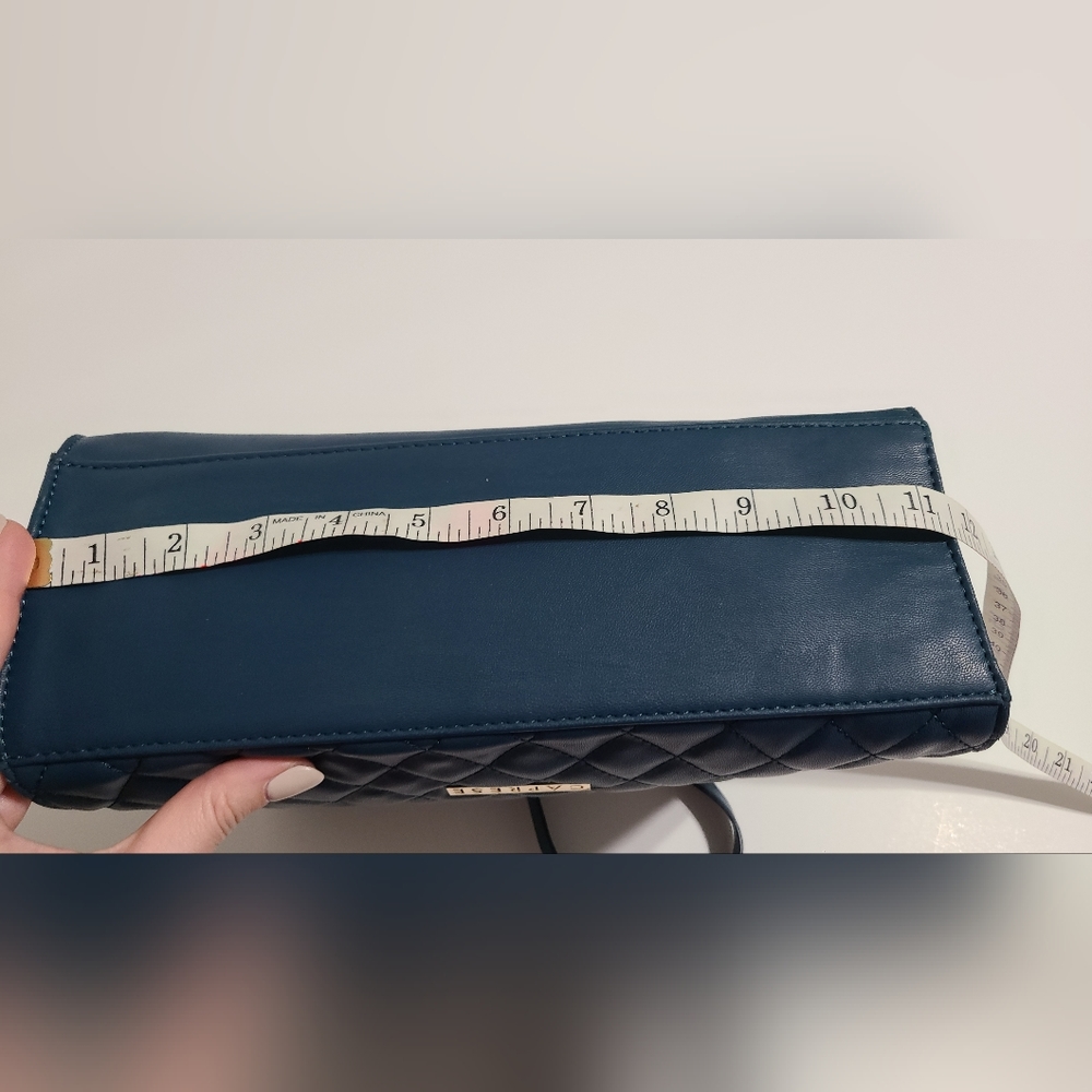 Caprese Blue Quilted Sling Long‎ Crossbody Purse Handbag - Picture 2 of 15